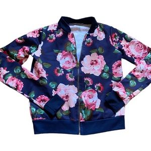 🫐3/$20 Girls Floral Bomber Jacket S 5/6